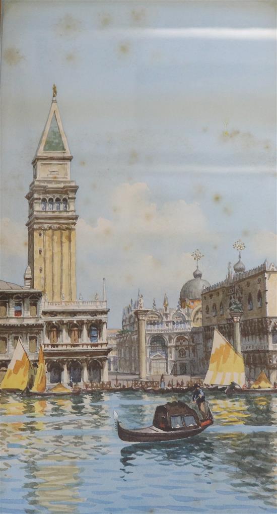 Marangoni - a pair of watercolours of Venice 30 x 15cm.